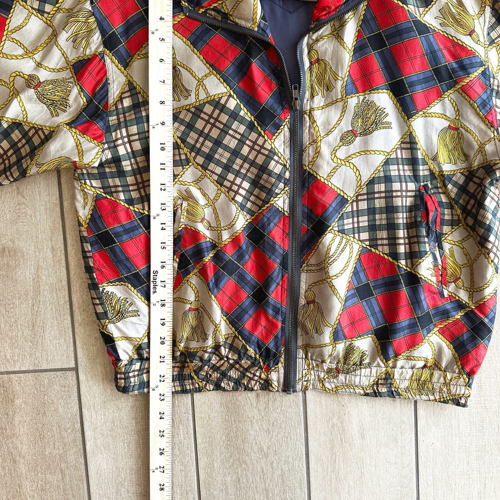 VTG Stunt Sports Silk Bomber Jacket (Small P) Equestrian Print Old Money Preppy - Picture 9 of 12
